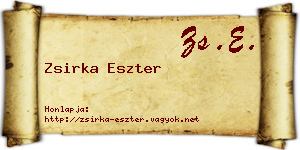 Zsirka Eszter névjegykártya
